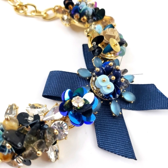 Talbots statement necklace blue teal gold purple pink stunning details - Picture 6 of 15